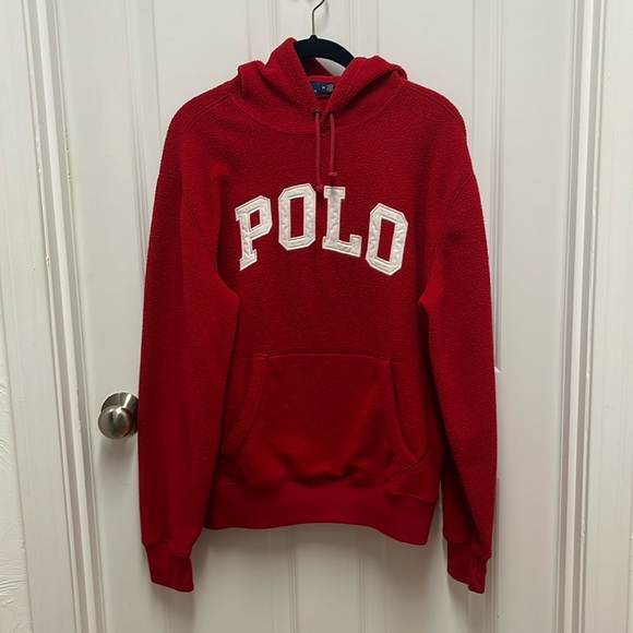 Polo Ralph Lauren Women's Red Fleece Hoodie‎ - Picture 1 of 7